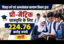 पिछड़ा वर्ग एवं अल्पसंख्यक कल्याण विभाग द्वारा प्री-मैट्रिक छात्रवृत्ति के लिए 224 करोड़ 75 लाख रुपये की राशि जारी